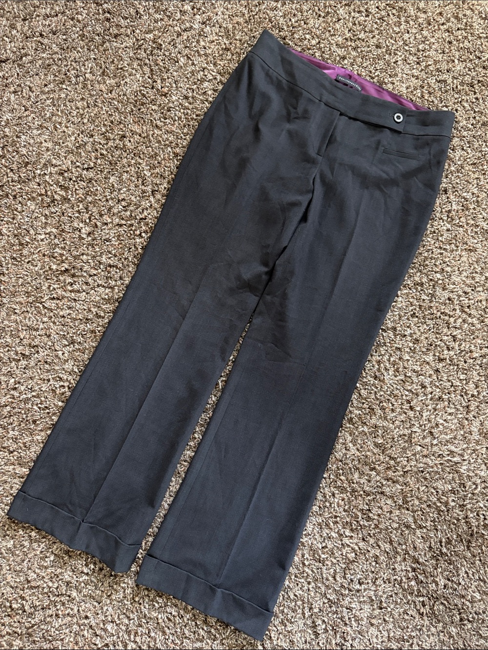 Christopher Blue Dark Gray Tailored Straight Leg Dress Pants, Size 10 Flat Front